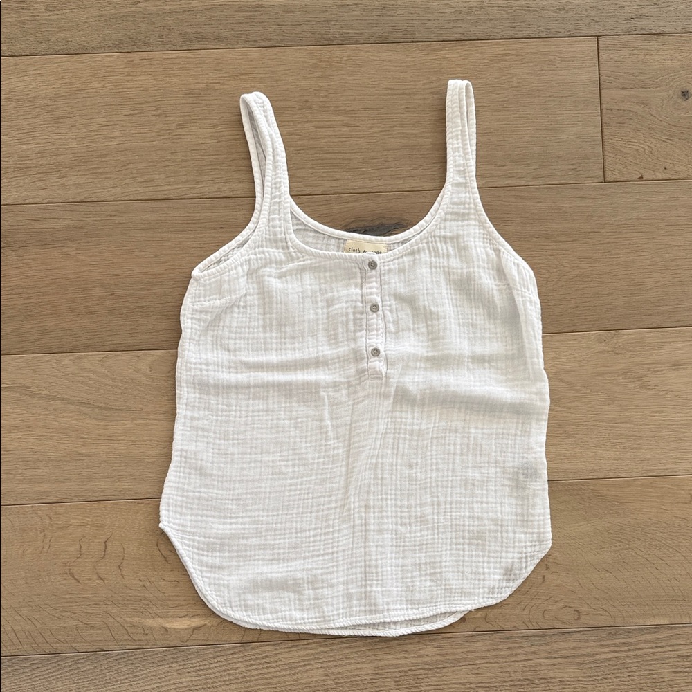 Cloth & Stone Cream Textured Tank Top